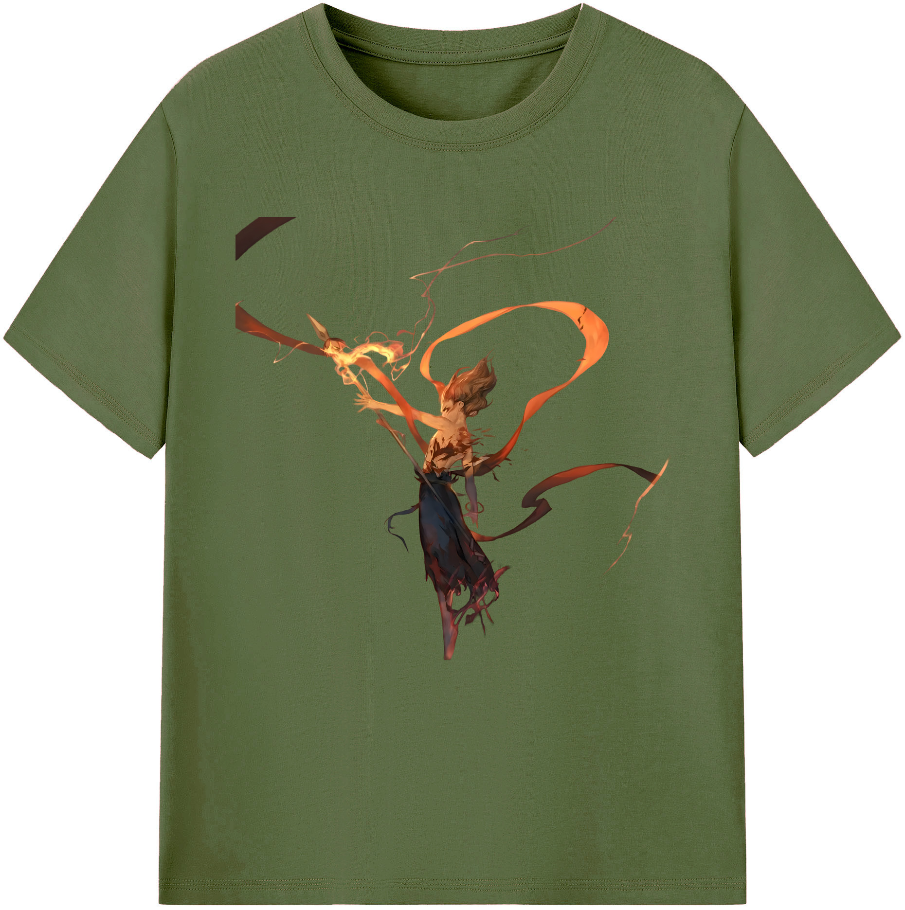 （画像用） Ne Zha 2 ナタ 魔童の大暴れ 綿100％半袖Tシャツ（フロントプリント）